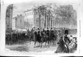 Original Old Antique Print 1866 King Queen Belgians Volunteers Siers Brussels
