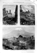 Old Antique Print 1868 Earthquake Arequipa Peru Church San Antonio Pampa 19th
