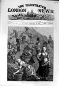 Old Antique Print 1873 Strike South Wales Women Gathering Shindles Fuel 19th