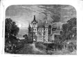 Original Old Antique Print 1866 Prince Wales Dunrobin Castle Golspie Sutherland