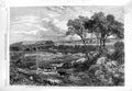 Original Old Antique Print 1866 Science View Town Nottingham Ruddington Hills