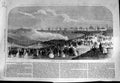 Original Old Antique Print 1865 Naval Festival Portsmouth Southsea Common Ships