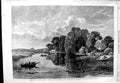 Old Antique Print 1863 Fine Art Gosling Summer River Thames Boats London 19th
