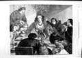 Original Old Antique Print 1868 Ward Fine Art Crown Feast Family Dinner Pudding