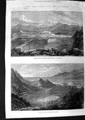 Original Old Antique Print 1875 Port Ephesus Mount Coressus St. Pauls' Prison