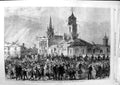 Original Old Antique Print 1868 Prince Arthur Middlesborough-On-Tees Market