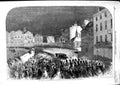 Original Old Antique Print 1858 Royal Carriage Eton School Boys Windsor Street