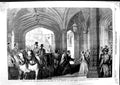 Original Old Antique Print 1855 Emperor Empress French Entrance Windsor Castle