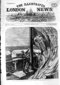 Original Old Antique Print 1863 Scene Hoisting Royal Standard Windsor Castle