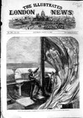 Original Old Antique Print 1863 Hoisting Royal Standard Windsor Castle Prince
