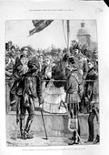 Original Old Antique Print 1887 Queen Decorations Officers Siers Crimea War