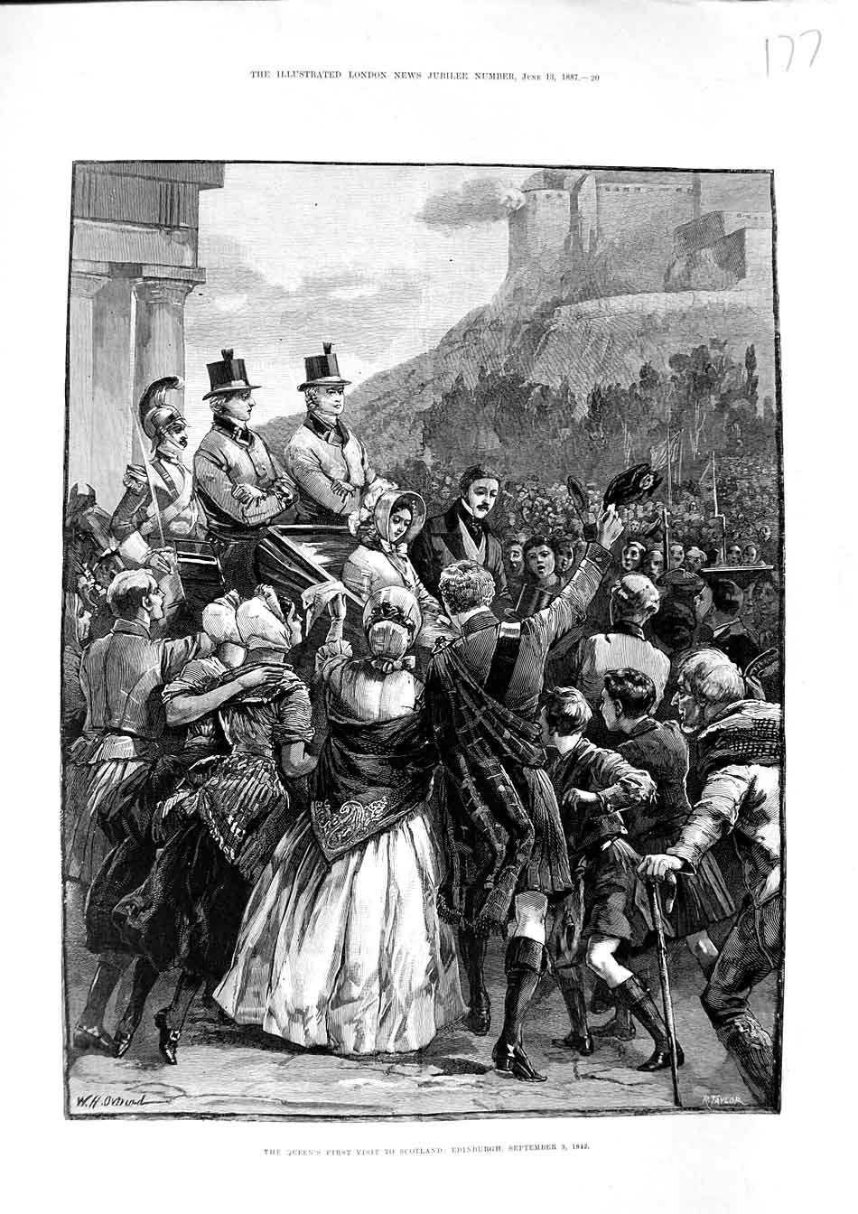 Old Antique Print 1887 Queen Visit Scotland Edinburgh Scotland Fine Art 19th