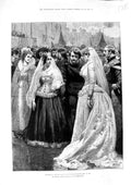 Original Old Antique Print 1887 Costume Ball Buckingham Palace Philippa Edward