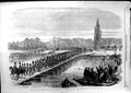 Antique Old Print Ref.493 1869 Windsor Queen Guards Pontoon Bridge Datchet