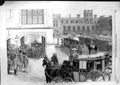 Old Antique Print 1863 Princess Quitting Windsor Castle Horses Carriage 19th