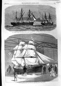 Old Antique Print 1866 Ship Spiteful Resolucion Falkland Isles Life-Boat 19th