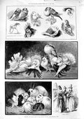 Original Old Antique Print 1888 Pigeons Poultry Show Crystal Palace Rabbits