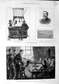 Original Old Antique Print Ireland Ladies League 1881 Powell Balloon Saladin