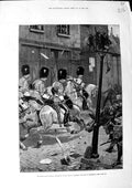 Old Antique Print 1881 Irish Land League Agitation Scots Greys Limerick 19th