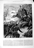 Old Antique Print 1881 Ireland Scene Affray Belmullet County Mayo Overend 19th