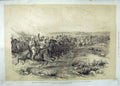 Original Old Antique Print 1885 Khartoum Camels Hussars Charging Melton Prior