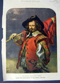 Original Old Antique Print 1856 Colour Portrait Standard Bearer Gilbert 19th
