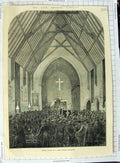 Old Antique Print Funeral Service Napoleon St.Mary'S Chapel Chiselhurst