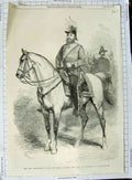 Antique Old Print *3140 1856 Commander-In-Chief Royal Highness Duke Cambridge