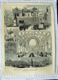 Original Old Antique Print Middlesbrough Jubilee Statue Bolckow Royal Exchange
