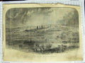 Old Antique Print 1852 Inundation Floods Oxford England Buildings Trees 19th