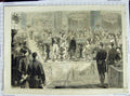 Original Old Antique Print 1869 Ball Supper Galerie De Diane Tuileries France