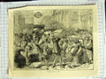 Original Old Antique Print Street Scene Publishing Journals Paris France