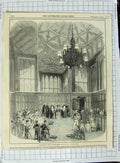 Original Old Antique Print 1844 Christening Prince Alfred Chapel Windsor Castle