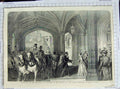 Original Old Antique Print Reception Emperor French Entrance Windsor Castle