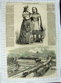 Old Antique Print 1860 Forrestt Life Boat Limehouse Opera Marchisio Paris 19th
