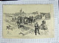 Original Old Antique Print 1886 General Stephenson Soudan War Battle Ginnis