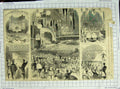 Original Old Antique Print 1882 Banquet Brigade Guards Westminster Aquarium