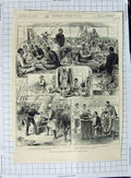 Old Antique Print 1884 Souakim Red Sea Ship Mansourah Baker Pasha Horses 19th