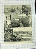 Old Antique Print 1885 Lord Augustus Loftus Australia Ship Australasian 19th
