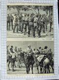 Old Antique Print 1885 Khartoum Major Kitchener Black Watch Highlanders 19th