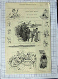 Old Antique Print 1888 Atlantic Voyage Ship Passengers Alexandra Netley 19th