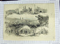 Old Antique Print 1883 International Exhibition Nice France Architecture 19th