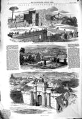 Old Antique Print 1849 Rome Villa Pamfili Doris Porta San Pancrazia Paolo 19th