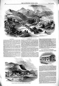 Original Old Antique Print 1849 Sierra Madre Monterey Saltillo Panama America