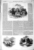 Original Old Antique Print 1849 Lakes Killarney Mucross Abbey O'Donoghue Abbey