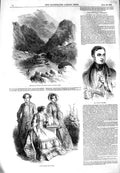 Original Old Antique Print 1849 Dunloe Killarney Justice Talfourd Paris Fashion