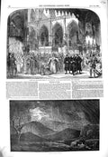 Original Old Antique Print 1849 Storm Grenada Royal Italian Opera Prophiete
