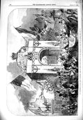 Original Old Antique Print 1849 Triumphal Arch Baggot-Street Dublin Ireland