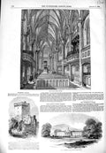 Original Old Antique Print 1849 Chapel Royal Dublin Blarney Castle Phoenix Park
