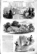 Old Antique Print 1849 Prince Albert Kingstown Harbour Dublin Glasnevin 19th